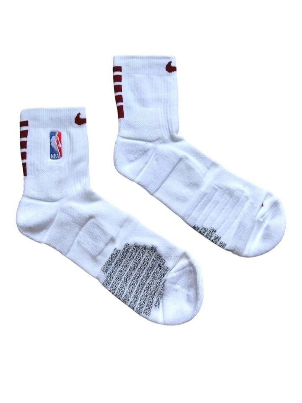 LOT OF 10 Nike NBA Authentic Ankle Socks, White/Burgundy, Size 2XL NWT